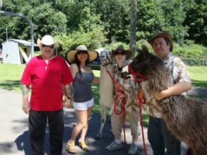 Adults posing for photo