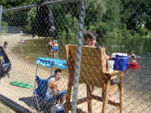 Kids playing on beach
