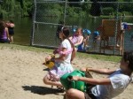 Kids playing on beach