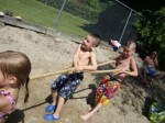 Kids playing tug a war
