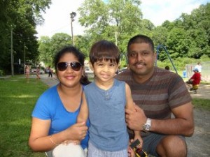 Two and adults and a child